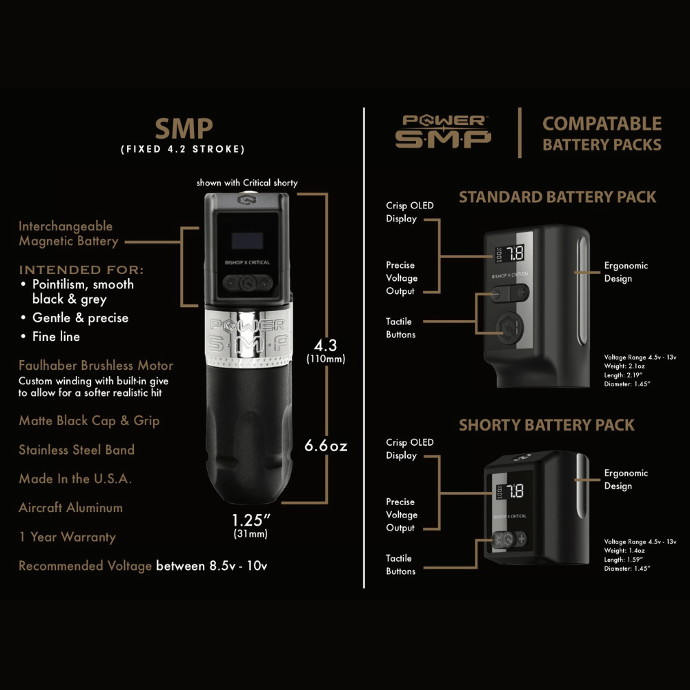 bishop rotary Power SMP WAND compatible battery packs